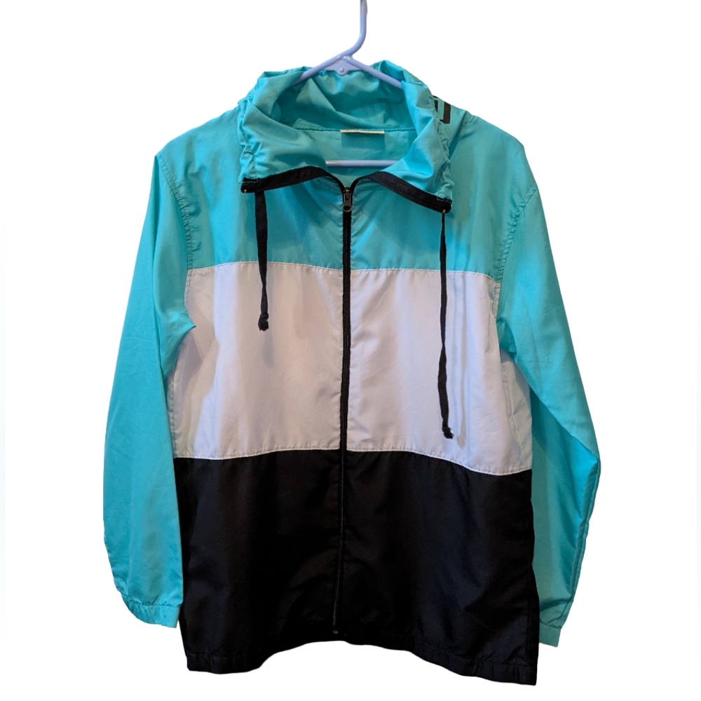 Bobby Brooks Lightweight Ladies Jacket ColorBlock Light Blue White Black S